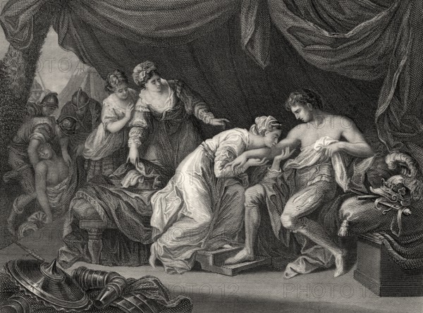 Eleonore von Kastilien, 1241-1290, saugt Gift aus der Wunde von Prinz Edward, 1239-1307, dem späteren König Edward I.