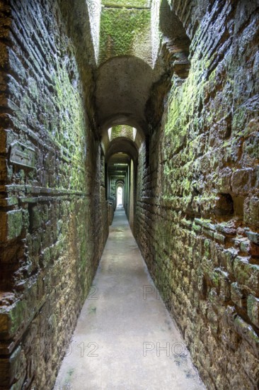 UNSECO World Heritage Site in Trier: underground corridors of the Imperial Baths, remains of an ancient Roman bathing complex
