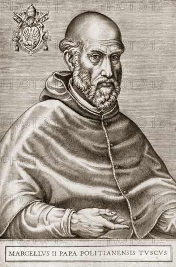 Pope Marcellus II, 6 May 1501 – 1 May 1555, born Marcello Cervini degli Spannochi, pope from 9 April 1555 until his death on 1 May 1555
