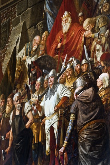 Henry IV proclaims peace in Mainz in 1103, mural by Hermann Wislicenus in the Kaisersaal Goslar, Germany