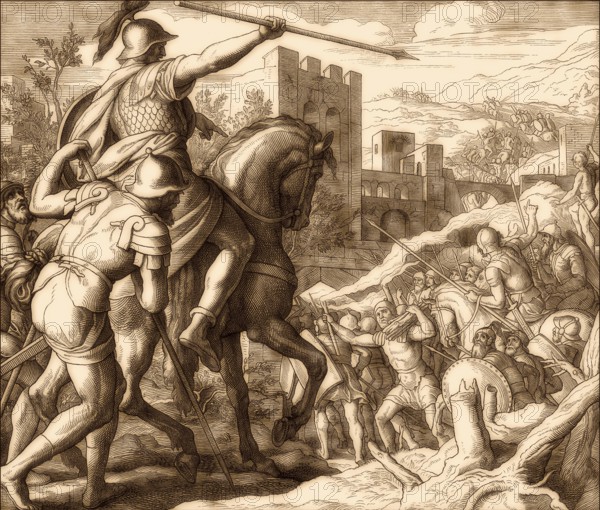 Fall of Ai, Old Testament, by Julius Schnorr von Carolsfeld, 1860