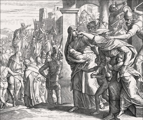 Fall of Jerusalem, Old Testament, by Julius Schnorr von Carolsfeld