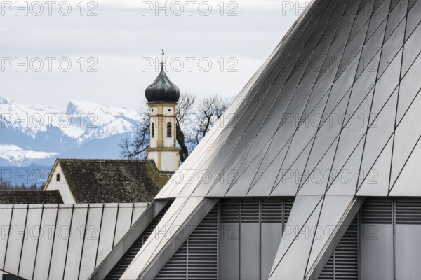 Radarstation, antennas der earth station Raisting, St. Johann Kapelle, Upper Bavaria, Bavaria, Germany