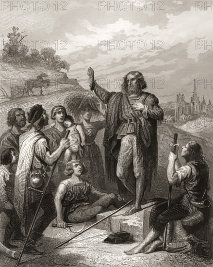 Thomas Müntzer, 1489 – 1525, German preacher and theologian, digitally edited after a print by Christoffel Van Sichem