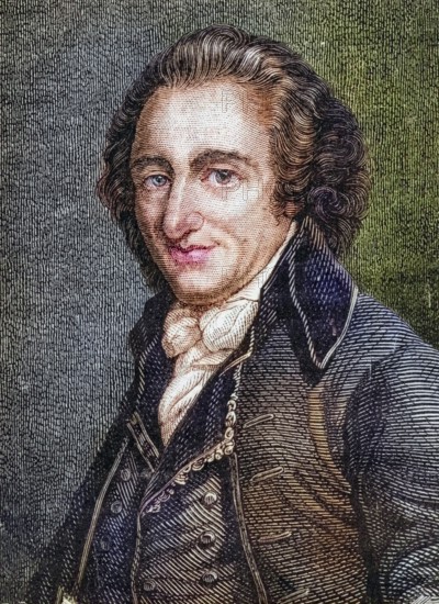 Thomas Paine, 1737-1809, English-American writer and political pamphleteer, Historical, digitally restored reproduction from a 19th century original, Record date not stated