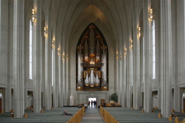 Iceland, Hallgrimm Church, church interior view, Europe, Reykjavik