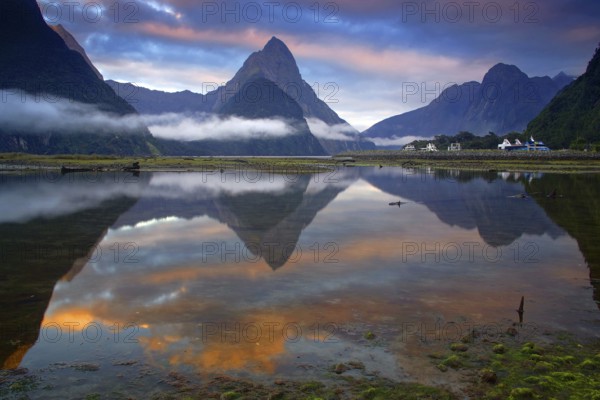 New Zealand, South Island, Milford Sound, sunrise, landscape
