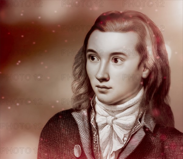 Portrait of Georg Philipp Friedrich Freiherr von Hardenberg, pseudonym and pen name Novalis, 1772 - 1801, German poet of Early German Romanticism, digitally edited