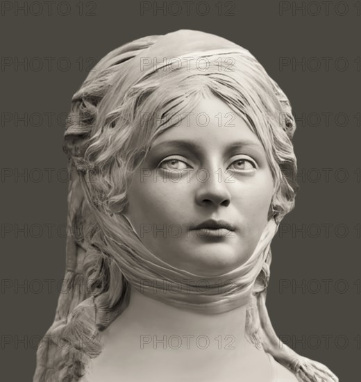 Louise of Mecklenburg-Strelitz, Luise Herzogin zu Mecklenburg - Strelitz, Luise Auguste Wilhelmine Amalie Herzogin zu Mecklenburg, Königin Luise, 1776 – 1810, Queen of Prussia as the wife of King Frederick William III, digitally edited after a bust by Johann Gottfried Schadow