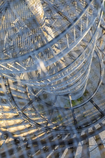 Railings and steps, Bistumhöhe observation tower, Zwenkau, Saxony, Germany
