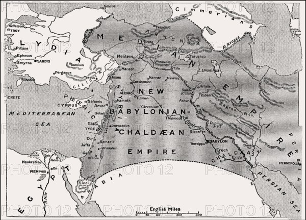 Map of the Empires after the fall of Assyria, 600 BC until 400 BC