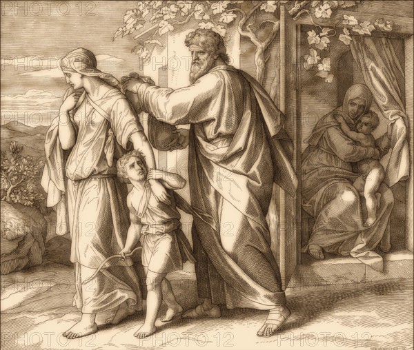 Hagar and Ishmael Sent Away, Old Testament, by Julius Schnorr von Carolsfeld, 1860