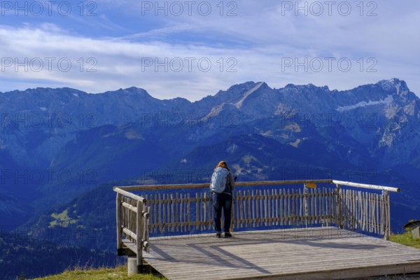 Observation platform, mountain station, am Wank, Garmisch-Partenkirchen, Werdenfelser Land, Upper Bavaria, Bavaria, Germany