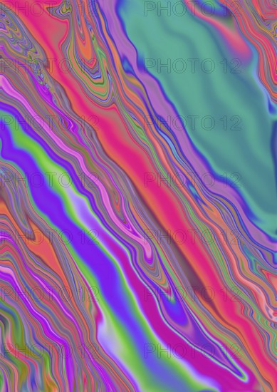 A dynamic abstract art piece showcasing vibrant waves of color, merging fluidly to create a mesmerizing and hypnotic visual experience. Ideal for creative projects