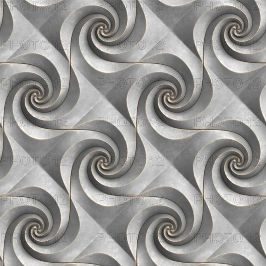 A seamless 3D illustration featuring intricate geometric swirls, perfect for modern wallpaper designs and stylish backgrounds