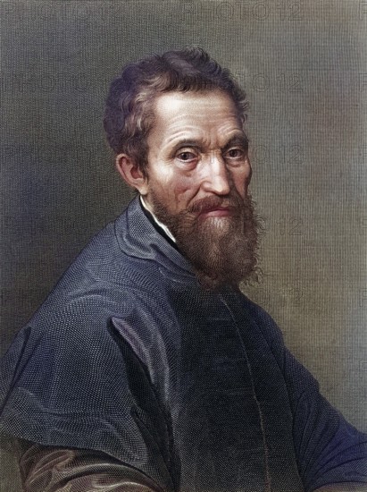 Michelangelo Buonarrotti, 1475-1564, Italian painter of the High Renaissance, sculptor, architect and poet, Historical, digitally restored reproduction from a 19th century original, Record date not stated