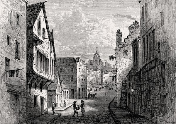 The Grass Market, from the West Port, Edinburgh, Scotland, 1825
