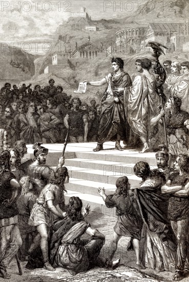 Römischer Kaiser Claudius oder Tiberius Claudius Cäsar Augustus Germanicus, erklärt Lyon zur Hauptstadt Galliens, 1.