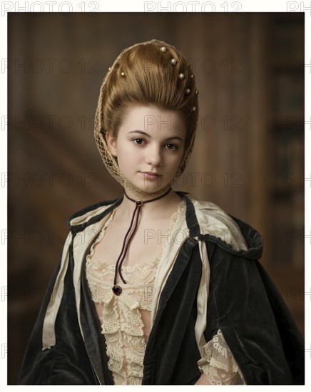 The first woman Dorette, Dorothea, by Gottfried August Bürger around 1774, symbolic image poet, writer, enlightenment, historical figure, portrait, historical illustration, digitally edited