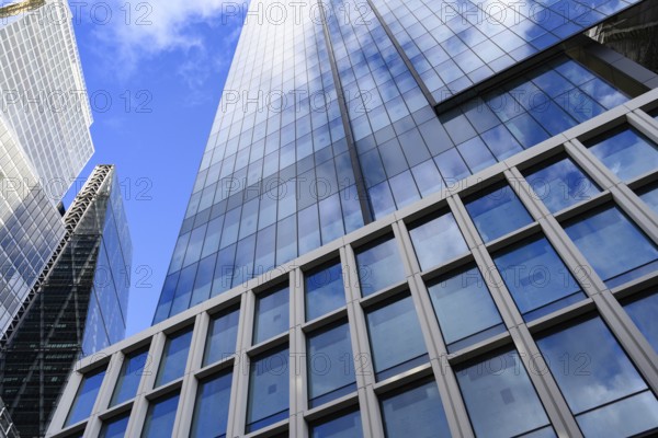 British high rise office buildings in the city of London financial district, centre of the UK banking and finance industry