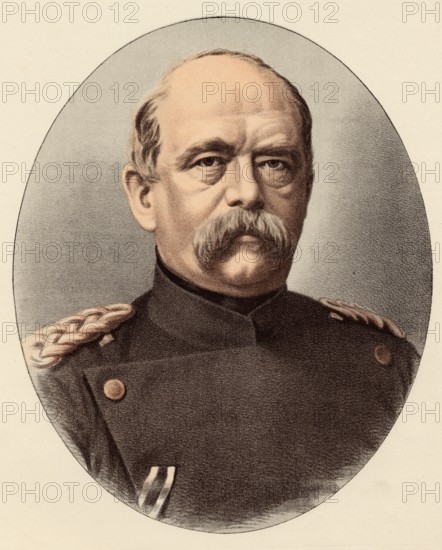 Otto von Bismarck, or Otto Eduard Leopold Prince von Bismarck, 1815-1898, Prussian Statesman German Chancellor, Historical, digitally restored reproduction from a 19th century original, Record date not stated
