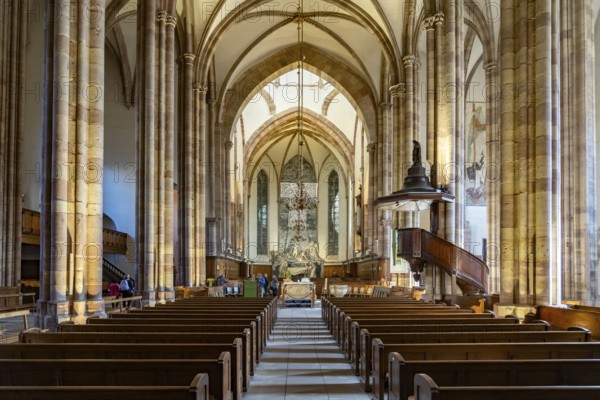 Interior of the Lutheran St. Thomas Church or Église Saint-Thomas), Strasbourg, Alsace, France