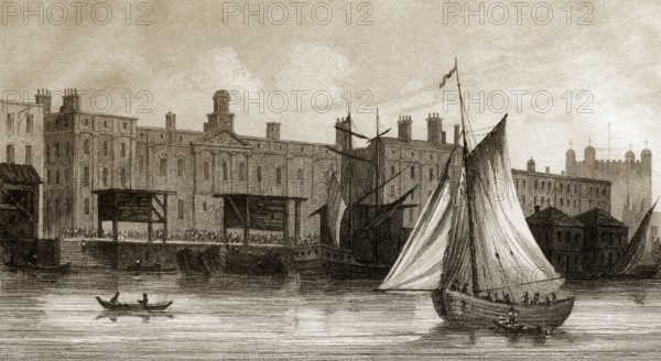 Der Zollhafen von London, England, 18. Jahrhundert