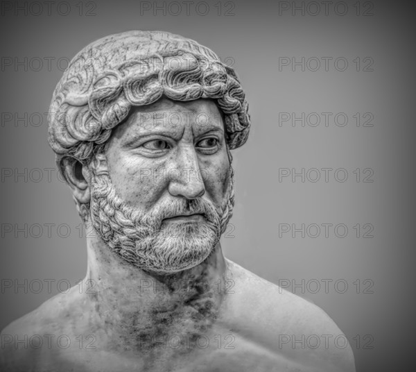 Hadrian or Publius Aelius Hadrianus Augustus, 76 - 138, Roman emperor, digitally edited