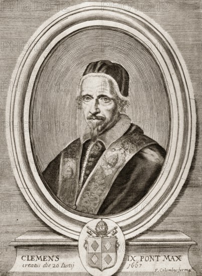 Pope Clement IX, 1600 –1669, was Pope from 20 June 1667 to his death in 1669
