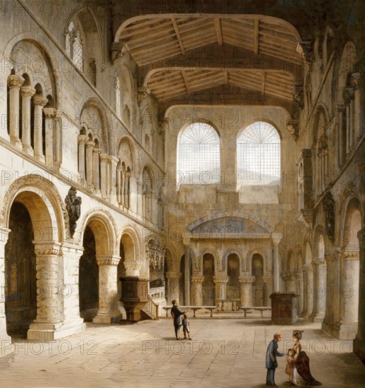 Interior of the Priory Church of St Bartholomew the Great, or Great St Bart's, 18th century, an Anglican church in West Smithfield, City of London, UK
