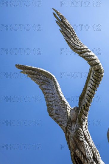 Bay St. Louis, Mississippi - An 'Angel Tree, one of several carved by chainsaw sculptor Dayle K. Lewis. Three people survived Hurricane Katrina in 2005 by clinging to this tree