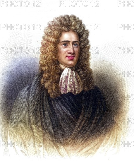 Andrew Fletcher of Saltoun (1653-1716) Scottish writer, politician and patriot. He was against the Union Treaty between Scotland and England of 1707, engraving from A Biographical Dictionary of Eminent Scotsmen by Thomas Thomson (1870), Historical, digitally restored reproduction from a 19th century original, Record date not stated