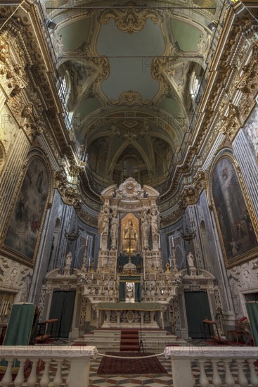 High altar of the Chiesa dei Santi Vittore e Carlo, built in 1650, Via Balbi, 7, Genoa, Italy