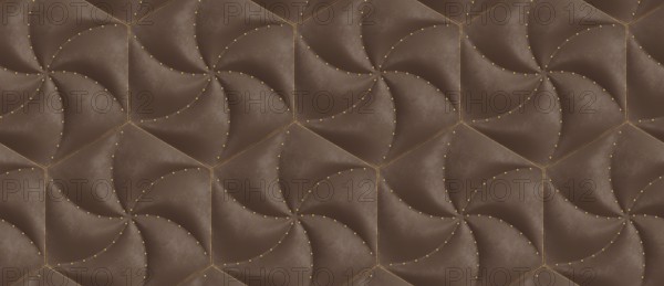 This 3D illustration features a geometric pattern of hexagon tiles, creating a captivating wallpaper design Ideal for backgrounds, interior decor, and modern aesthetics