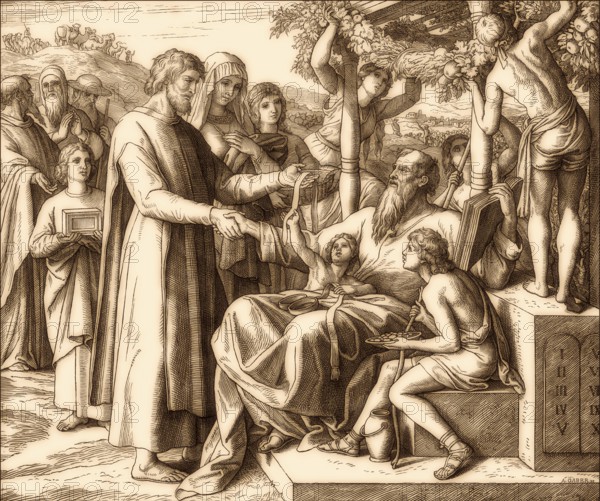 Job Restored to Prosperity, Old Testament, by Julius Schnorr von Carolsfeld