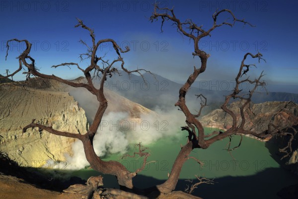 Asia, Indonesia, Java, volcanoes in Bromo-Semeru National Park, Ijen, sulphur clouds, sulphur, Java, Indonesia