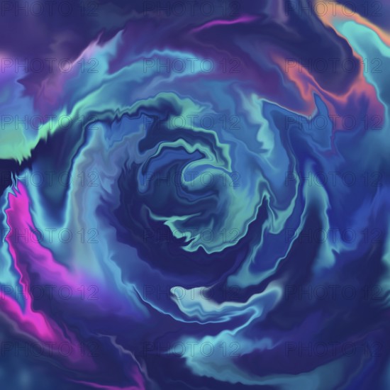 Abstract background featuring vibrant swirling patterns with neon touches. This colorful design blends rich blues, purples, and pinks, creating a dynamic visual experience