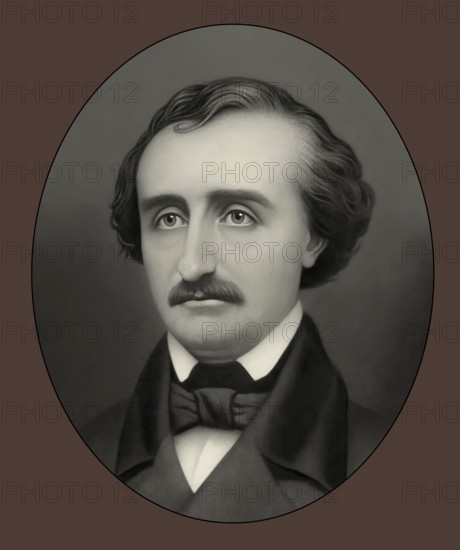 Portrait of Edgar Allan Poe, 1809 – 1849, American writer, digitally edited according to a photograph