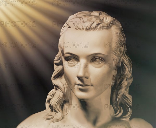 Portrait of Georg Philipp Friedrich Freiherr von Hardenberg, pseudonym and pen name Novalis, 1772 - 1801, German poet of Early German Romanticism, digitally edited after a bust at his grave