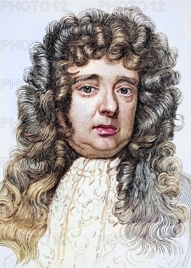 Sir William Petty, 1623 -1687, English economist, scientist and philosopher, Illustration from Old England's Worthies, published around 1880, Historical, digitally restored reproduction from a 19th century original, Record date not stated
