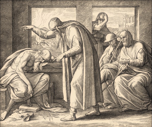 Job's Affliction, Old Testament, by Julius Schnorr von Carolsfeld