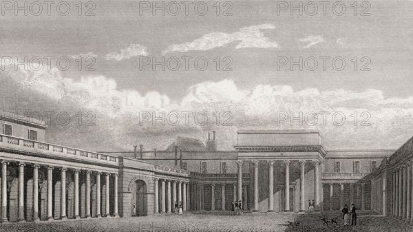 The Palais de la Légion d'honneur, Paris, antique steel engraved print, 1831