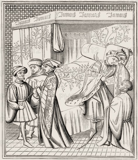 Canopy bed, 14th century