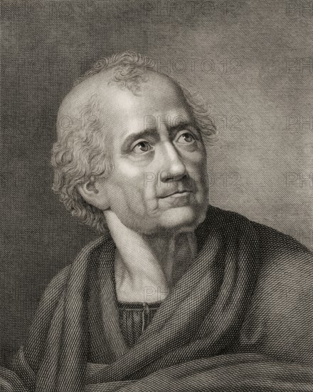 Portrait of Friedrich Gottlieb Klopstock, 1724, 1803, German poet, digitally edited