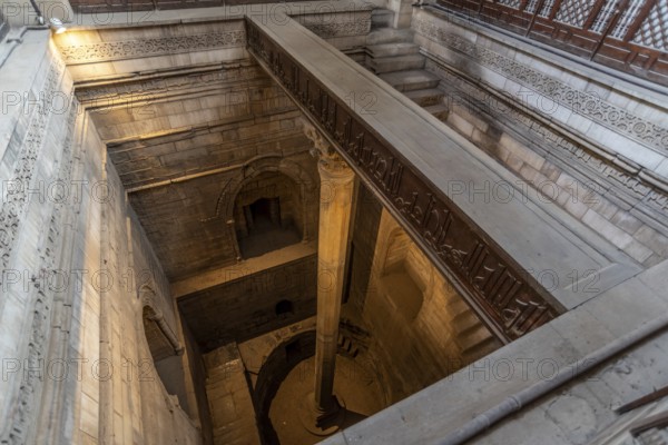 Cairo, Egypt. November 28th 2022 Egyptian Nilometer used to measure rise and fall of River Nile, Monastirli Palace, Roda Island, Cairo, Egypt. Prediction of the Nile inundation was impotent for agriculture in ancient Egypt