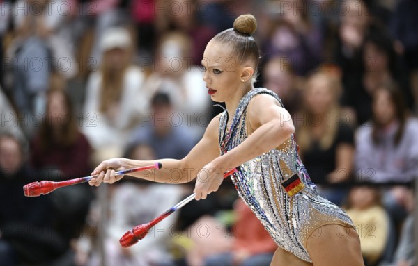 Melissa Diete GER with handheld club rhythmic gymnastics, RSG Turnen Schmiden International 2026, Fellbach, Baden-Württemberg, Germany