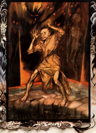 The Pit and the Pendulum, illustration from Poe's Tales of Mystery & Imagination by Arthur Rackham