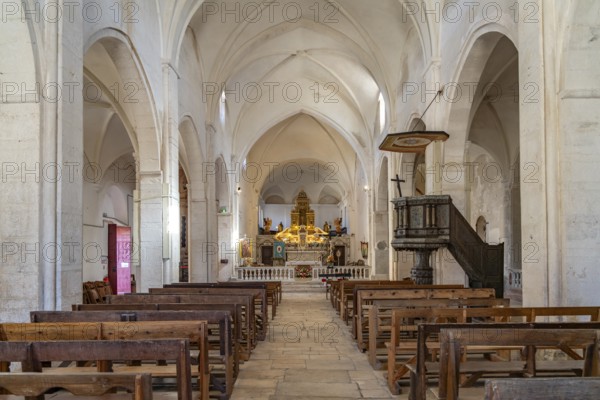 Interior of Saint-Dominique church in Bonifacio, Corsica, France