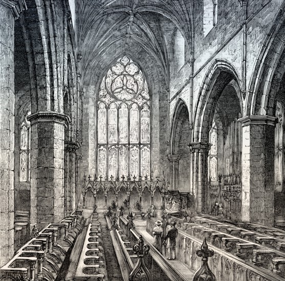 St Giles' Cathedral interior, High Kirk of Edinburgh, Scotland, 19th century