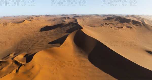 Aerial view, Dramatic sand dunes in the Namib Desert, Namib Naukluft Park, Namibia